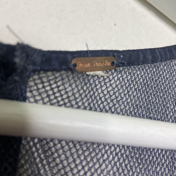 Free People New Times Ice Ice Baby Blue Gray Beaded Mesh Dress Sz S - Picture 9 of 9